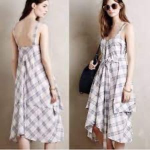 Anthropologie Holding Horses Blue White Plaid Handkerchief Sundress.